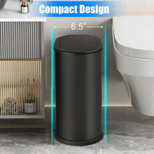 Poubelle mince en acier inoxydable de 1,8 gallon avec couvercle Ă ouverture facile