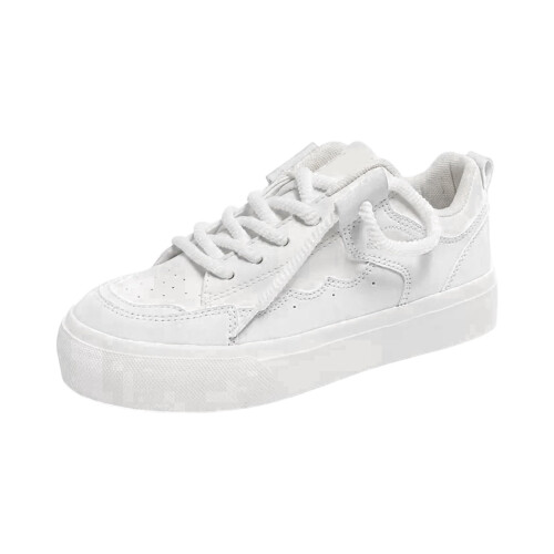 Damesneakers med plattform, rund tå, hvit, størrelse 41 1