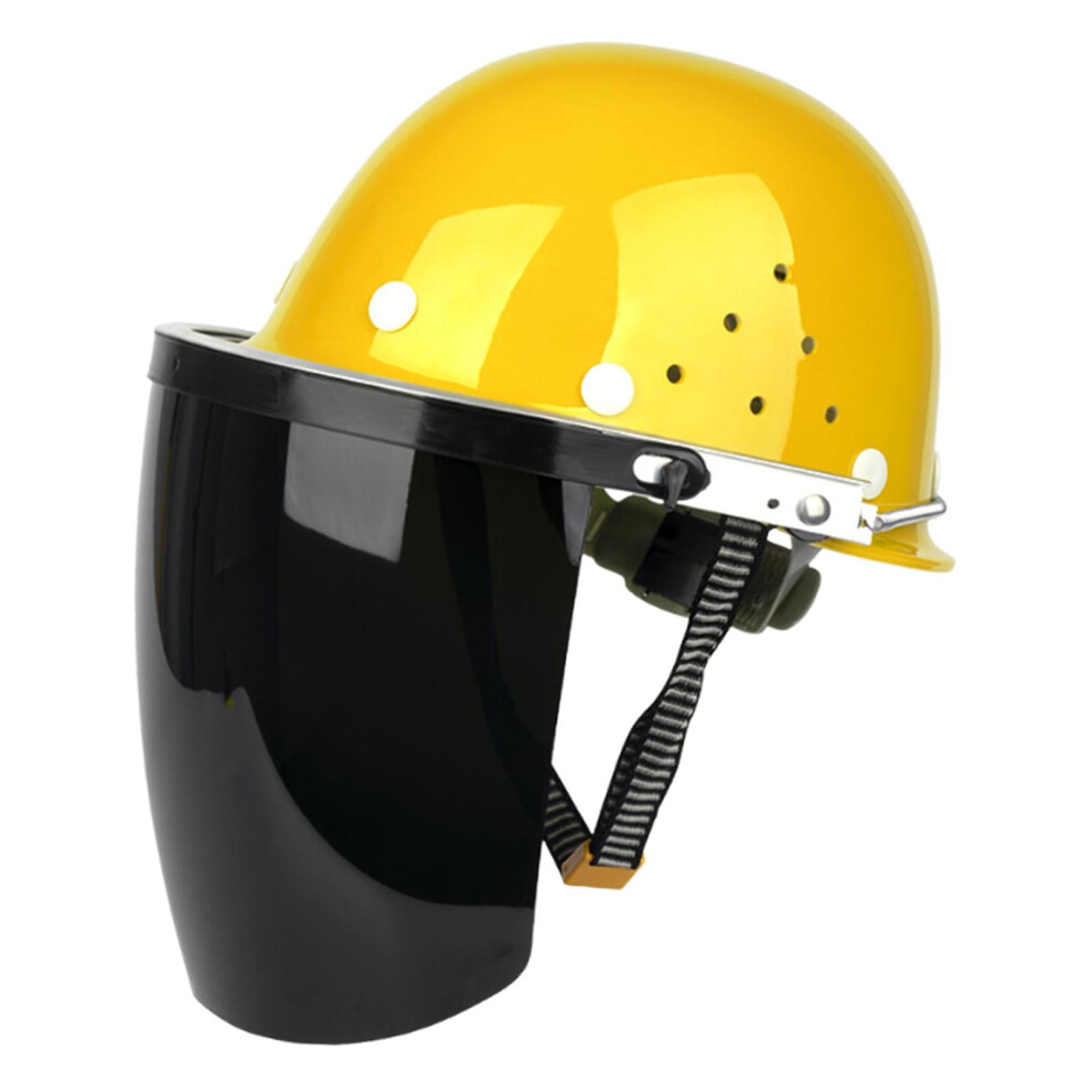 Face Shield Face Cover With Helmet Flip Up Impact Resistant Headgear For Logging Black Visor 9399596576718
