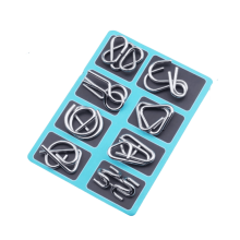 Eight-Piece Metal Wire Puzzles, Metal Puzzles Home Party Challenge Funny Brain Game, Metal Montessori Puzzles for Teens Adults Challenge