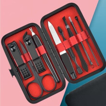 Luxury 9-in-1 Professional Manicure Set – Stainless Steel Nail Clippers & Grooming Kit with Leather Travel Case, compatible with all users