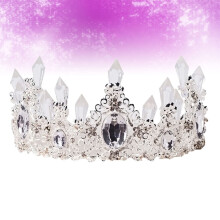Silver Crown Birthday Cake Ornament, 1 Piece Decorative Party Accessory