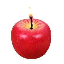 Vela aromática con forma de manzana roja, cera frutal, 2 estilos