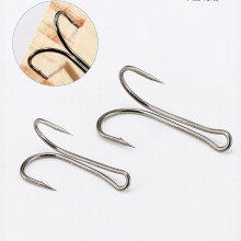 Double Fishing Hooks Kit 50pcs, Frog & Fly Tying Hooks compatible with Sharp Open Shank, 3X Strong High Carbon Steel, Saltwater & Freshwater