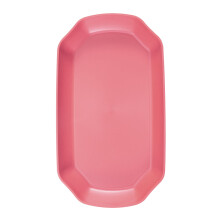 Plateau de service octogonal en plastique rose, 29 cm x 16 cm