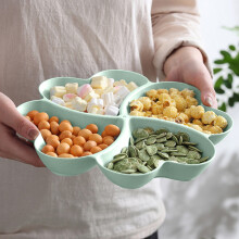 Plateau à goûter en forme de cœur, paille de blé, 6 compartiments