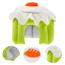 Cozy Semi Enclosed Green Pet Bed Washable Small Pet House for Rabbits Hamsters and Ferrets
