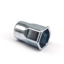 300pcs M4 M5 M6 Semi Half Hex Flat Head Rivet Nut Rivnut Assortment Kit, Zinc-plated Carbon Steel Half Hexagon Thread Insert