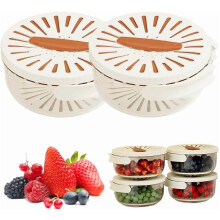 Multifunctional 2-in-1 Fruit & Vegetable Washing Bowl with Lid, Draining & Freshness Basket, Foldable Handle, 6.1 Inch