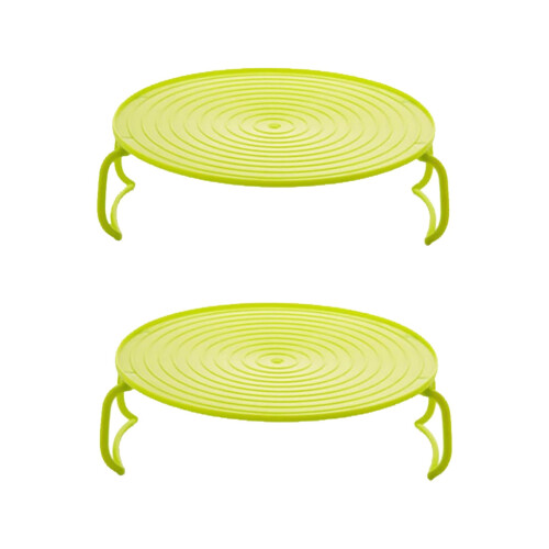 Beppter 2-Pack Microwave Folding Tray, 2-Tier Stacker with Foldable Handles – Compatible with Most Microwaves 1