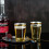 100 vasos de plástico transparente con borde dorado de 12 oz. 3