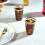 100 vasos de plástico transparente con borde dorado de 12 oz. 5