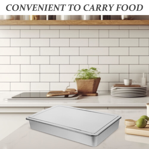 Casseroles Bakeware Rectangle with Lid for Tsgiving Kitchen Use 1Pcs 2