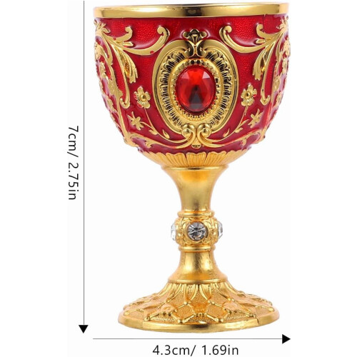 Bicchiere da vino vintage in lega, 30 ml, con stelo. 1