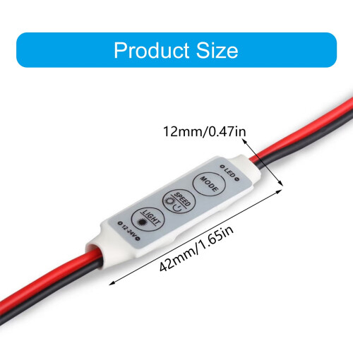 Professional Grade Dimmer 3 Button Control 8 Brightness Settings Protections Suitable for Various LED Light Configurations 2