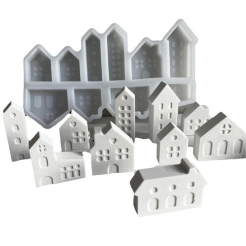 10er-Pack Mini-Haus-Silikonformen zum Gießen 1