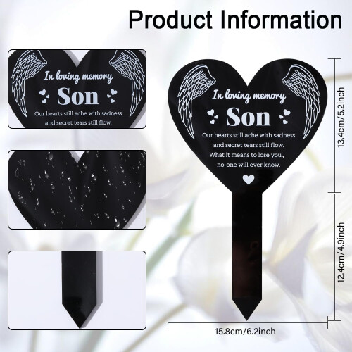 Herzförmiger Acryl-Gartenstecker „In Liebe“ 1