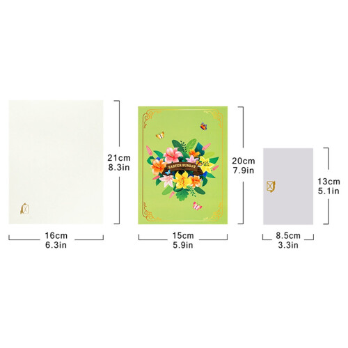 3D Pop-Up Easter Card Spring Egg Bunny 21x16cm 2