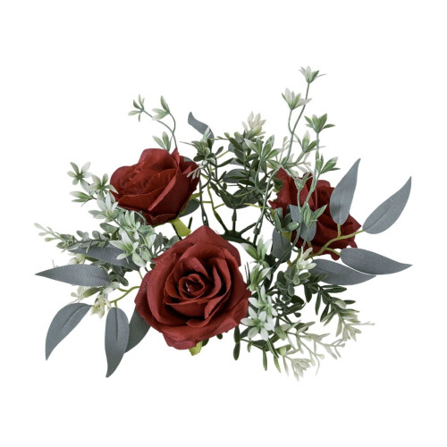 Műrózsa gyertya koszorú 25cm 1