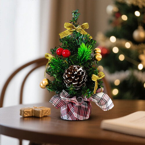 Red and Black Checkered Mini Christmas Tree 20cm 2