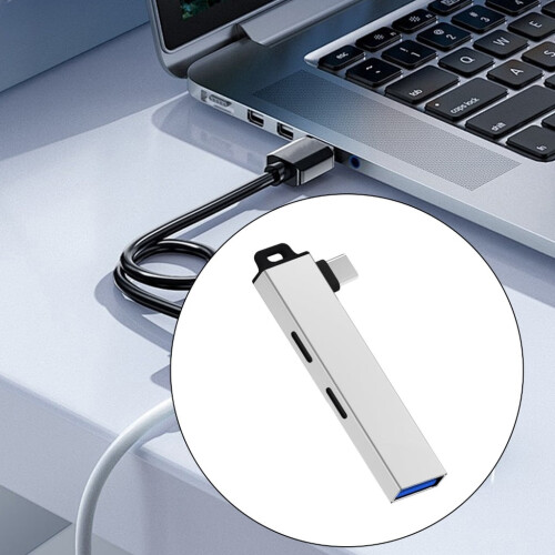 Compactly Type C Hubs with 2Type C and USB3.0 Port Adapter USB C Splitter USB C Adapter for Laptop Tablets Compatibility 1