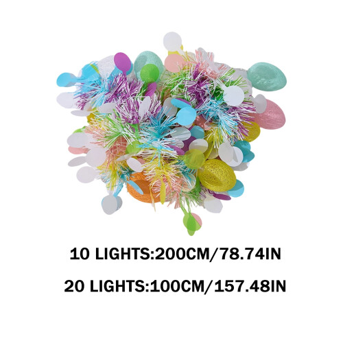 Luci a LED pasquali a forma di coniglietto/uovo, 2 m, rosse 2