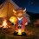 Scottish Cow Bouquet LED Night Light – Resin Table Lamp, 3