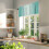 Ombre Valance 54x18 ιντσών, φιλτράρισμα πράσινου φωτός σε γαλαζοπράσινο χρώμα 3