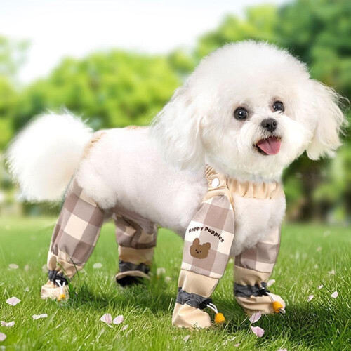 Calças e botas impermeáveis para cães com suspensórios. 2