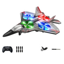 Verbeterde RC-jet - RC-stuntvliegtuig met 360 flips en LED-verlichting, op afstand bestuurbare vliegtuigen, schuimvliegtuigdrone met batterij en