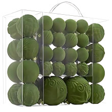 46PCS Flocked Velvet Christmas Balls Brown Plastic Hanging Ornaments with Hooks for Tree Indoor Holiday Decoration