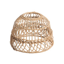 Abat-jour en plastique blanc imitation rotin tressé - Douille E27 de remplacement pour suspension, ventilateur de plafond et lampadaire, avec motif