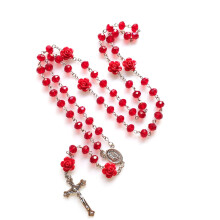 Handgemaakte rozenkrans met kralen, katholieke ketting voor vrouwen en meisjes, sieraad met hanger, religieuze gebedsketting.