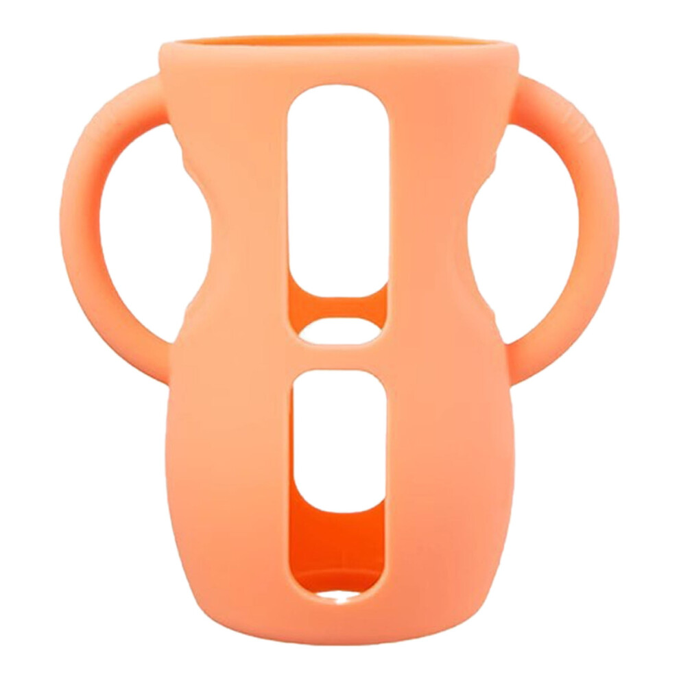 Orange 240ml Silicone Bottle Sleeve with Handles for Avent Natural Glass & AntiColic 8 Oz Bottles