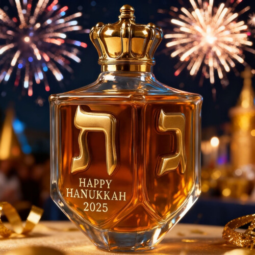 Hanukkah2025 Μπουκάλι ουίσκι Dreidel, καράφα από γυαλί υψηλής περιεκτικότητας σε 1