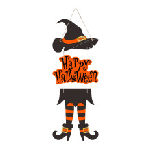 Décoration de porte Halloween : jambes et chapeau de sorcière – Un motif sombre et effrayant pour l'entrée, les fêtes et les fenêtres