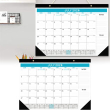 2026 Skrivebordskalender (jan. 2026-jun. 2027), 18-måneders PVC-kalender, 43x30 cm, månedlig planlægger med gøremål og noter
