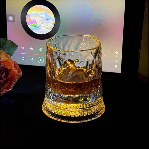 Copo de uísque com cristal lapidado em diamante, 280ml