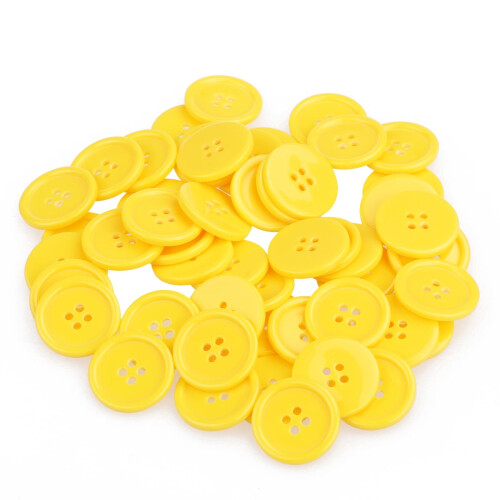 50 τεμάχια κουμπιά ραψίματος ρητίνης Yellow4Hole για χειροτεχνίες, Scrapbooking, πλέξιμο,