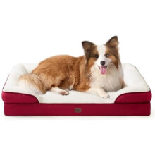 Orthopedic XL Dog Bed with Waterproof Memory Foam, Non-Slip Bottom & Washable Cover – Red, Compatible with Extra Large Dogs