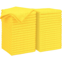 Chiffons de nettoyage en microfibre (paquet de 50, 30 x 30 cm), absorbants, non pelucheux, réutilisables et lavables – Compatibles avec les