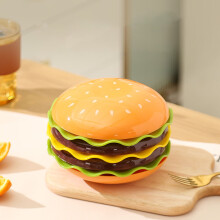 7-teiliges Keramik-Geschirrset im Burger-Stil mit Deckeln