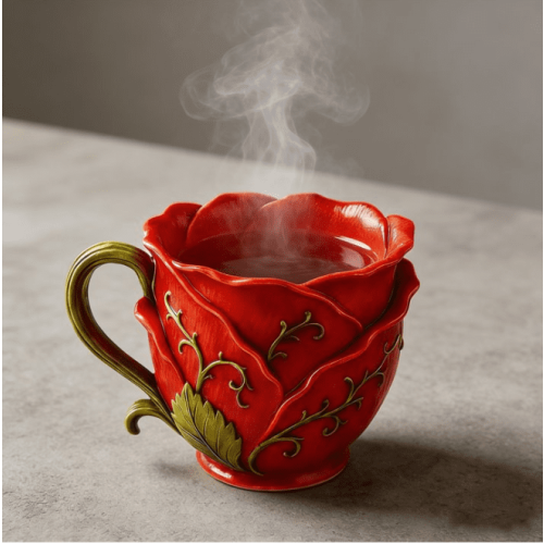 Κούπα Elegant3D Rose – Κούπα καφέ με λουλούδια, κατάλληλη για πλυντήριο πιάτων,