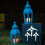 2 lanterne portacandele in vetro blu e ferro da 14,4" 5