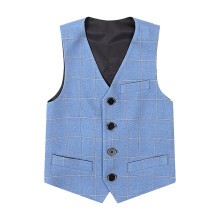 Boys Shirts,Boys Plaid Suit Vest Formal 4 Button Vest for Kids Dress Up Outfit,Shirts for Boys,Z01 Blue,4-5 Years
