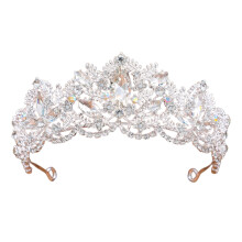 Elegant Crystal Rhinestones Crowned Headwear for Weddings and Pageants Unique Design Headwear Props for Women and Girls