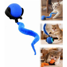 Pelota de juguete interactiva recargable para gatos con cola de plumas (modelo 2025) – Compatible con gatos pequeños, medianos y grandes de
