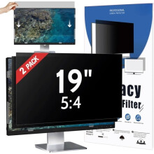 2-Pack 19" Privacy Screen for Monitor (5:4), Anti-Blue Light & Glare, Removable Blackout Filter, Compatible with 19" Displays