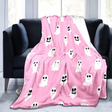 Coperta di Halloween con motivo fantasma, in morbido pile, 28x39 pollici
