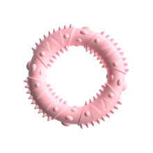 Tyggeleker for aggressive hunder, tyggeleker for valper - pinnsvinformede biteringer, interaktiv kjæledyrleke for små, mellomstore hunder, rosa